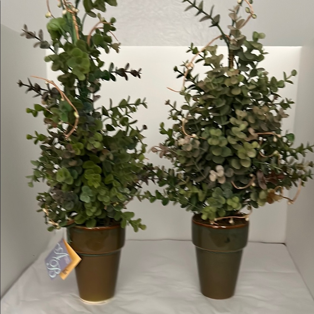 Green and Brown Faux Floral Accents